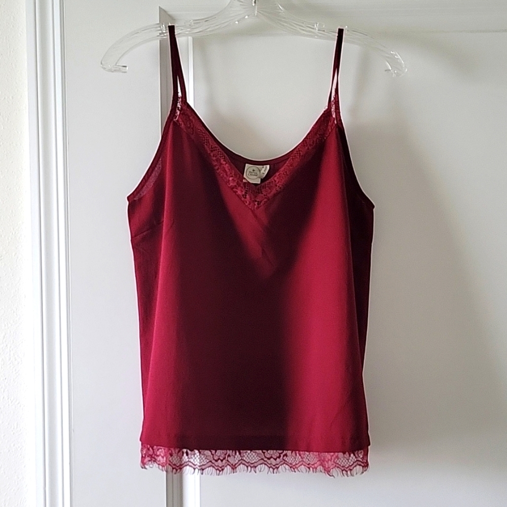 Paper crane burgundy women's top
